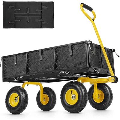 Garden Cart 880Lb Heavy Duty Garden Wagon Mesh Foldable Gard