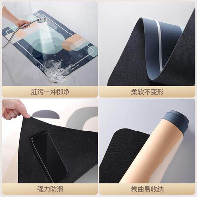 Diatomaceous earth water-absorbing mat for bathroom, non-sli