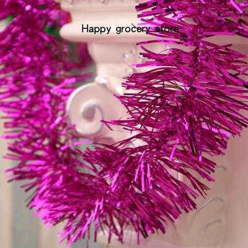2m Metallic Foil Star Rattan Tinsel Christmas Tree Garland