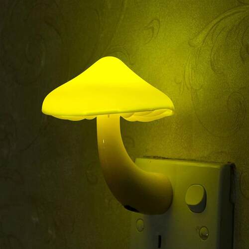 LED Mushroom Night Light Bedside Lamp EU/US Plug 7 Colors Ch