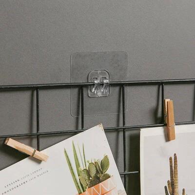 10PCS Transparent Hanging Shelf Hooks Wall Storage Rack Fixi