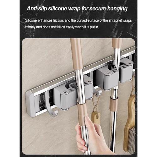 Mop and Broom Organizer Mop Holder Rack Mop Holder Wall Moun