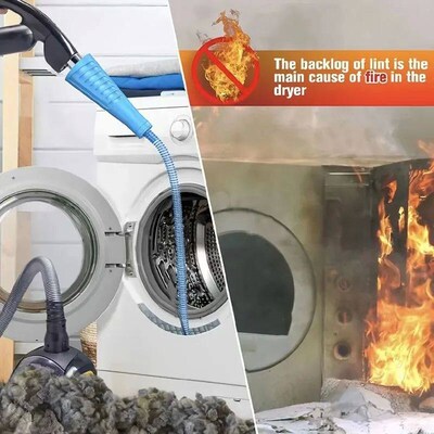 Dryer Vent Cleaner Kit Vacuum Attachment Bendable Dryer Lint