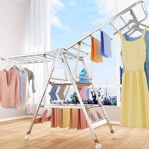Drying rack folding laundry garment clothes dryer hanger衣杆