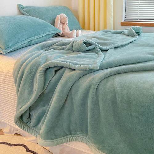 Solid blanket coral fleece blanket blanket. Plain ve 1.10KG