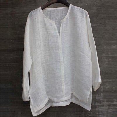 S-5XL!New Linen Shirt Men Brief Breathable Comfy Solid Color