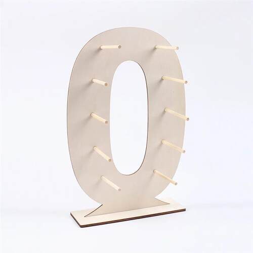 Number 0-9 Wooden Donut Display Stand Holder Board Table