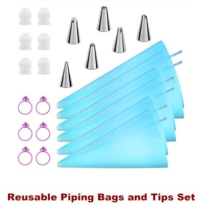 Piping Bags Tips Cake Icing Pastry Frosting Cupcakes Cookie
