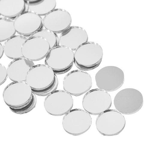 50pcs/lot Round Mini Mosaic Tiles Glass Mirror Self-Adhesive
