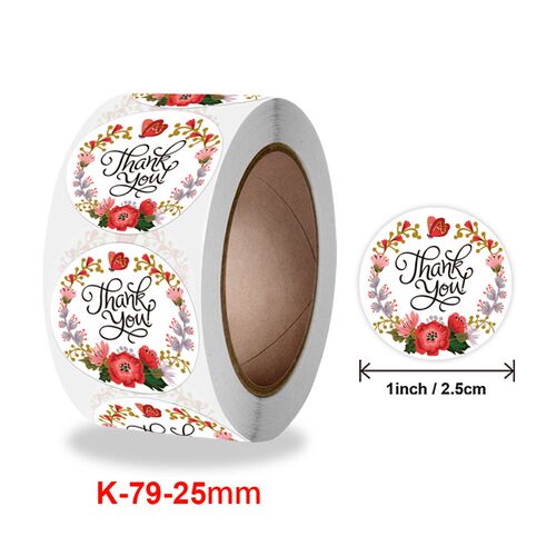 Colorful Flower Thank You Stickers Round Seal Stickers Perso