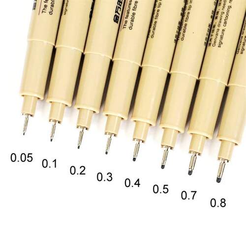 1/3Pcs Pigment Liner Pigma Micron Ink Marker Pen 0.05 0.1 0.