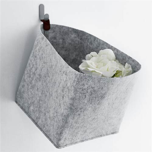 1pc Felt Storage Basket Living Room Tea Table Black Gray Sun