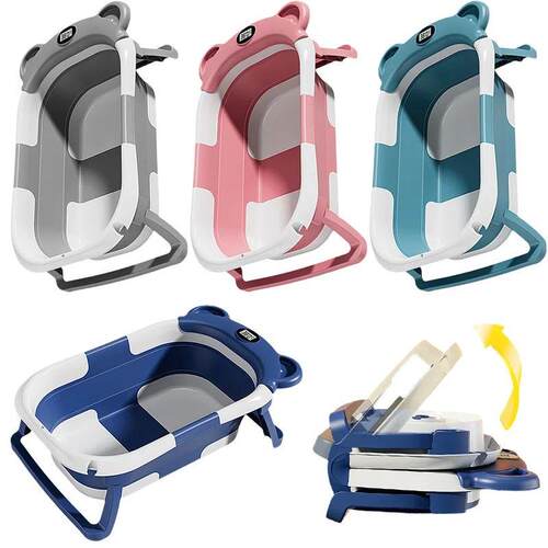 Folding Bathtub for Baby Bath Temperature Sensing Measuremen