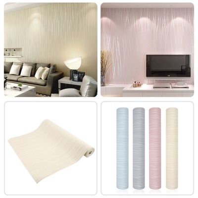 Simple Modern Home Embossed Textured Lines Wallpaper Roll