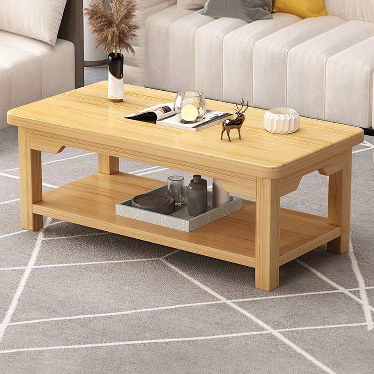 简约现代客厅实木茶几小户型家用长方形简易原木双层储物经济茶桌,3C数码配件,其它配件,淘宝优惠券,粉丝福利购,淘宝优惠卷