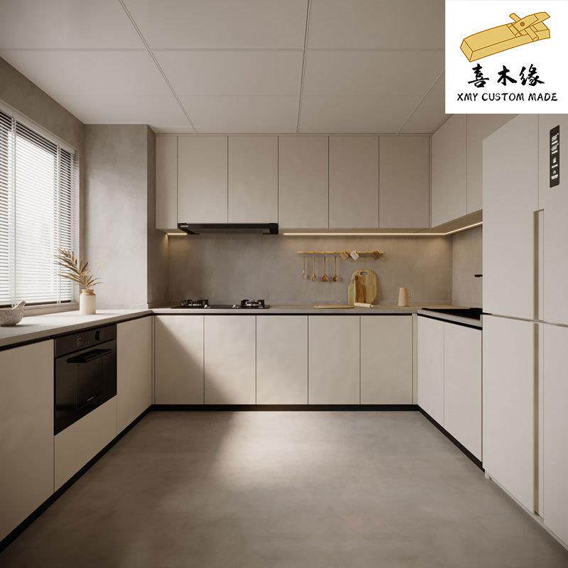 南京全屋整橱柜厨房石英石台面现代简约厨柜开放式一体灶台柜子