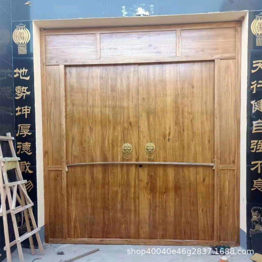 厂家直销仿古怀旧老榆木酒店大门农村别墅庭院围墙古建四合院木门