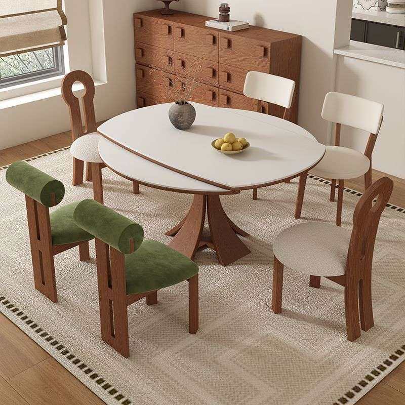 法式中古风实木白蜡木可伸缩岩板餐桌折叠可变圆桌客厅吃饭桌子,3C数码配件,其它配件,淘宝优惠券,粉丝福利购,淘宝优惠卷