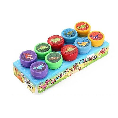 10Pcs/Set Children Stamps Toy Cartoon Animals Dinosaur Fruit