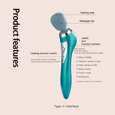 Heating Muscle Massage Gun Neck Back Cervical Facia Body Hig