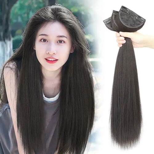 Wig Womens Long Hair Three-piece Seamless Wig Patch Straigh