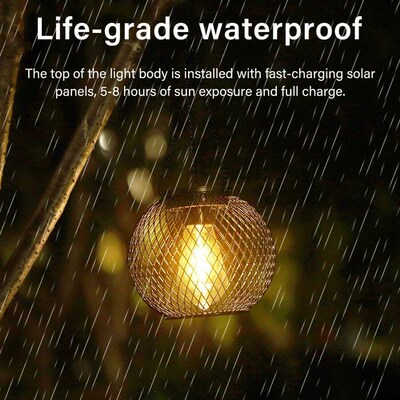 Outdoor Solar Iron Lantern Led Solar Lights Waterproof Decor