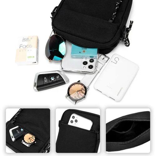 Waterproof Shoulder Crossbyd Sling Bags Black Small Messenge