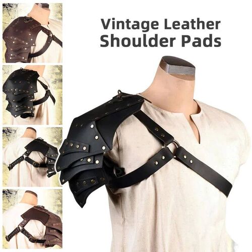 Medieval PU Leather Single Shoulder Armor Viking Knight Warr