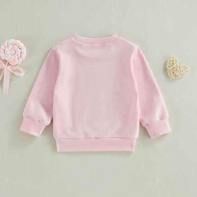 Toddler Baby Kid Girl Boys Valentines Day Sweatshirt Pink