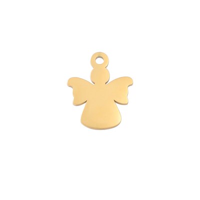 Double-sided mirror polished stainless steel angel girl pend