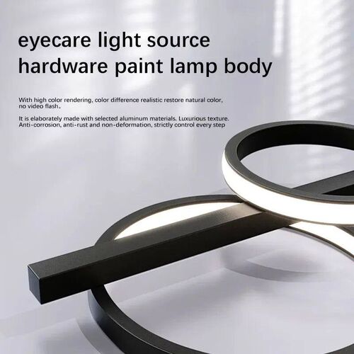 Modern Long LED Ceiling Chandelier Black for Kitchen Table D