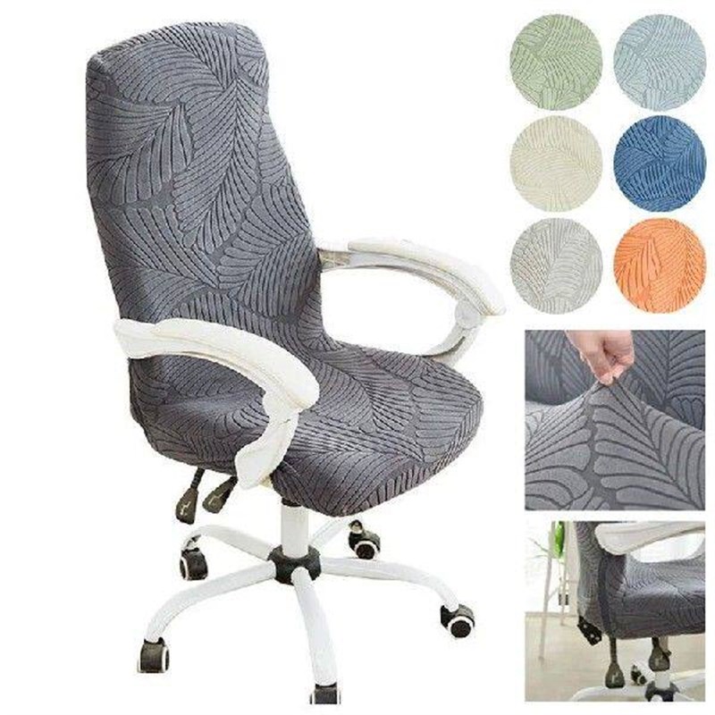 1PC Leaves Jacquard Computer Armchair Cover Elastic Office - 实物图
