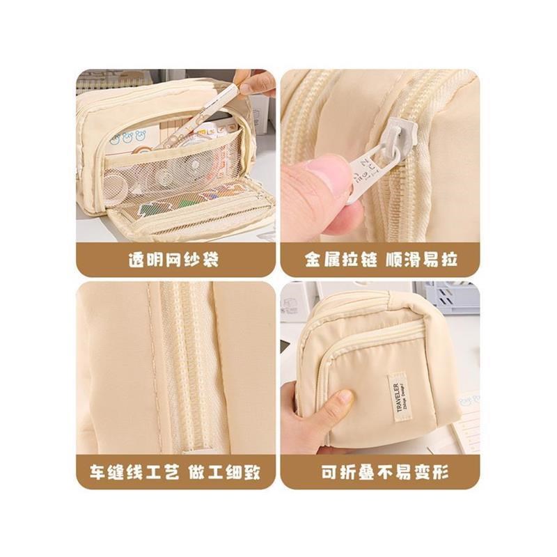 Large Capacity Pencil Case Kawaii Canvas Pencilcase School图片