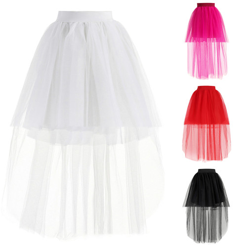 4 Colors Skirt Fashion Women Long Tulle Skirt Elegant Prince