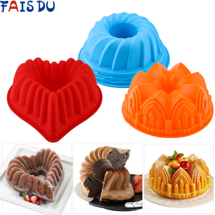 3D Shape Random Color Silicone Pastry Cake Mold DIY Baking D
