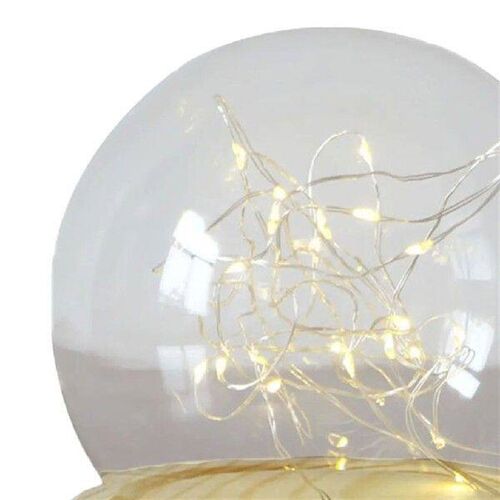 Dustproof Clear Dome Wooden Base Glass Display Flower