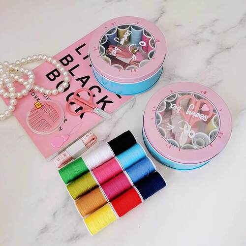16-Piece Sewing Kit in Storage Box for Home Use, Multifuncti