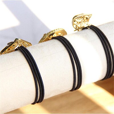 Vintage Elegant Crystal Hollow Metal Hair Rope Scrunchies Wo