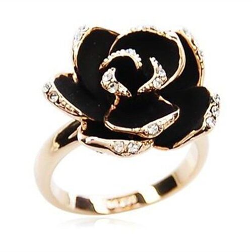 Rose Flowers Rings Vintage Resizable Finger Rings Valentine