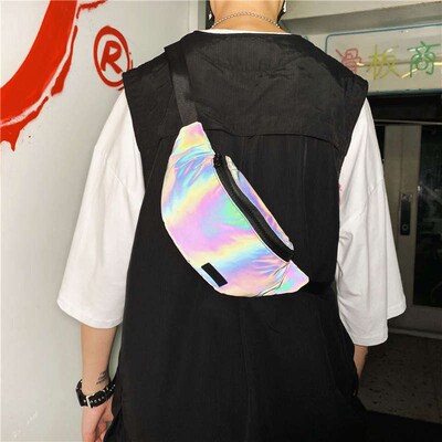 Reflective Men Waist Bag Fashion Male Simple Wear Resistant