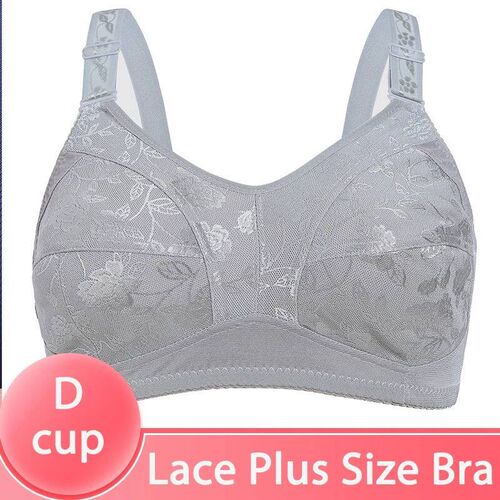 Black Big Women Bras Plus Size Lace Bra For Women Unlined Fu
