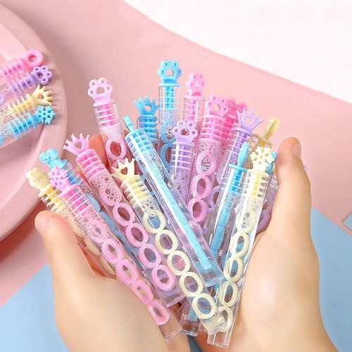 10pcs/bag Colorful Bubble Tube Toy Cute Heart Bow Shape Bubb
