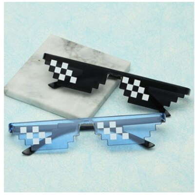 Thug Life Mosaic Glasses Sunglasses Men Women 8 Bit Coding P