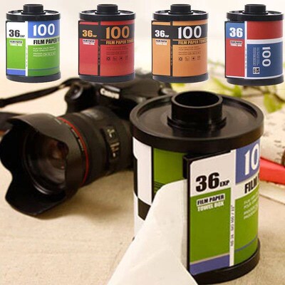 Creative Film Tissue Box Plastic Retro Roll Paper Box Deskto