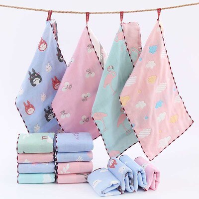 Gauze Childrens Towel Cartoon Cotton Babys Face Towel Soft