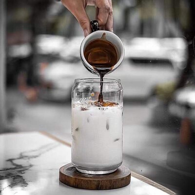 Creative Can Cola cup Shaped Tea Juice Milk Glass Cup Coffee