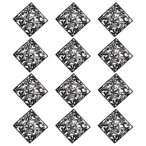 12PCS Hanging Room Divider 40x40CM Plastic Hollow Screen