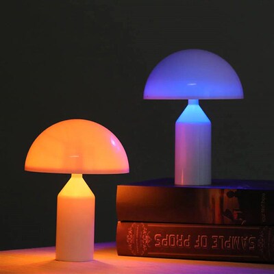 Mushroom Nightstand Lighting Lamp Brightness Adjustable Colo