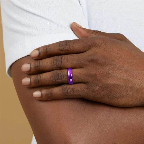 Purple Titanium Steel Rings For Men Women Simple Glossy