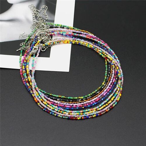 New Korean Sweet Colorful Chokers Collar Boho Seed Beaded Cl